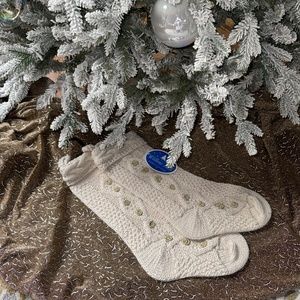 NWT Willow Hill Knit Christmas Holiday Pair Ivory Stockings